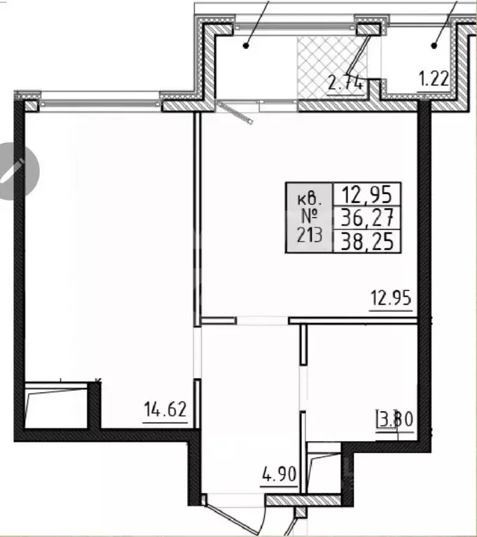 1-к кв. Крым, Симферополь ул. Грибоедова, 7 (38.2 м) - Фото 2