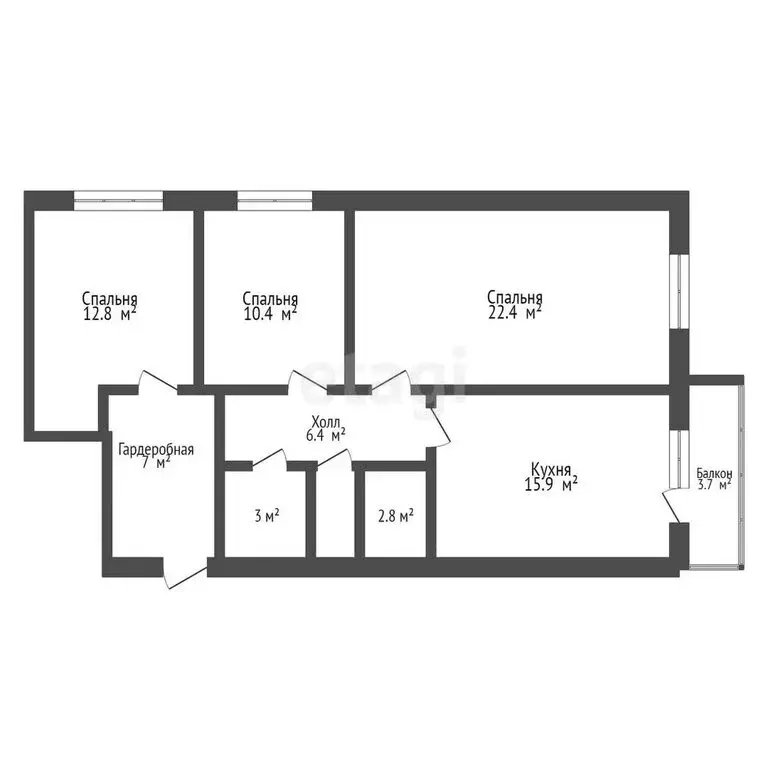 3-комнатная квартира: Тольятти, Спортивная улица, 69 (85.8 м) - Фото 0