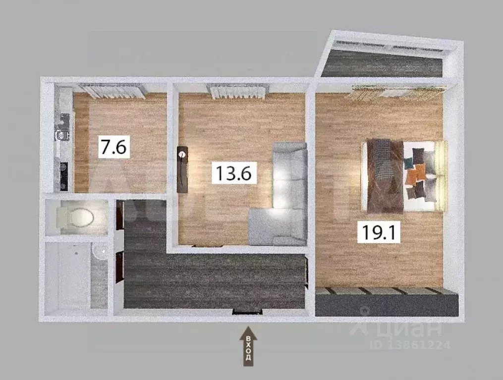 2-к кв. Омская область, Омск пос. Биофабрика, 12к1 (52.3 м) - Фото 2
