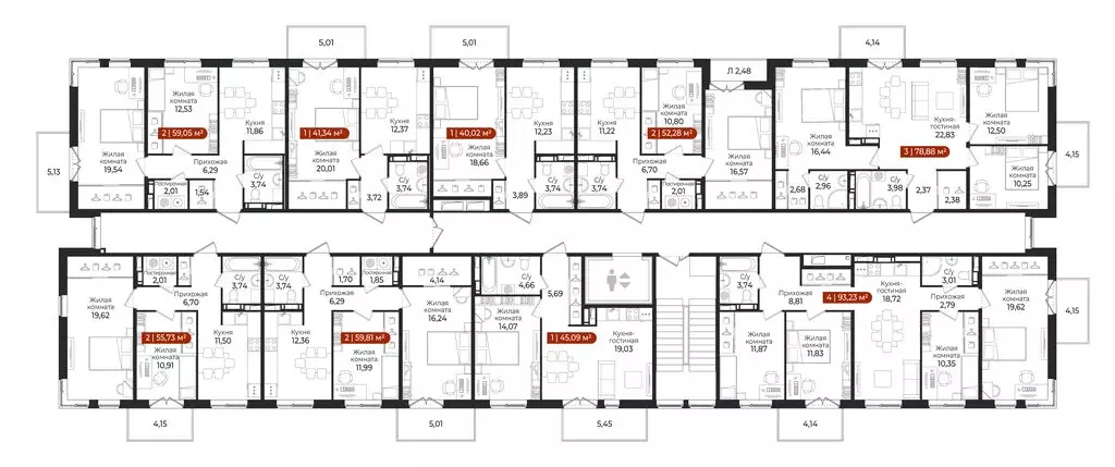 1-комнатная квартира: Всеволожский район, посёлок Щеглово (41.34 м) - Фото 1