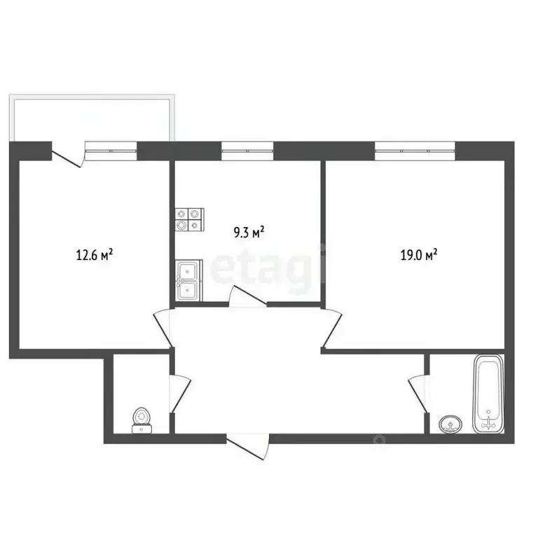 2-к кв. Ульяновская область, Ульяновск бул. Архитекторов, 11к2 (50.0 ... - Фото 2