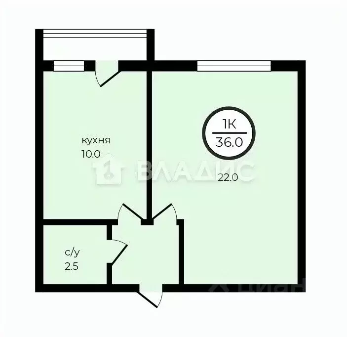 1-к кв. Московская область, Реутов ул. Дзержинского, 2 (36.0 м) - Фото 2