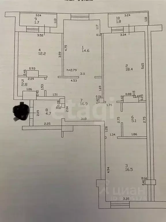 3-к кв. Татарстан, Казань ул. Достоевского, 66/17 (91.2 м) - Фото 2