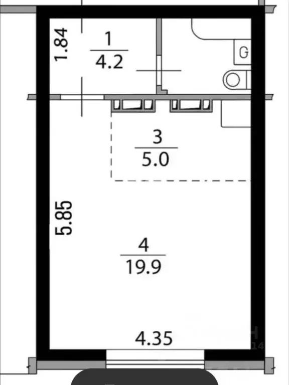 Студия Новосибирская область, Новосибирск ул. В. Высоцкого, 52/3 (32.4 ... - Фото 2