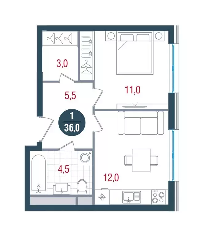 1-комнатная квартира: Москва, Кавказский бульвар, 51 (36 м) - Фото 1