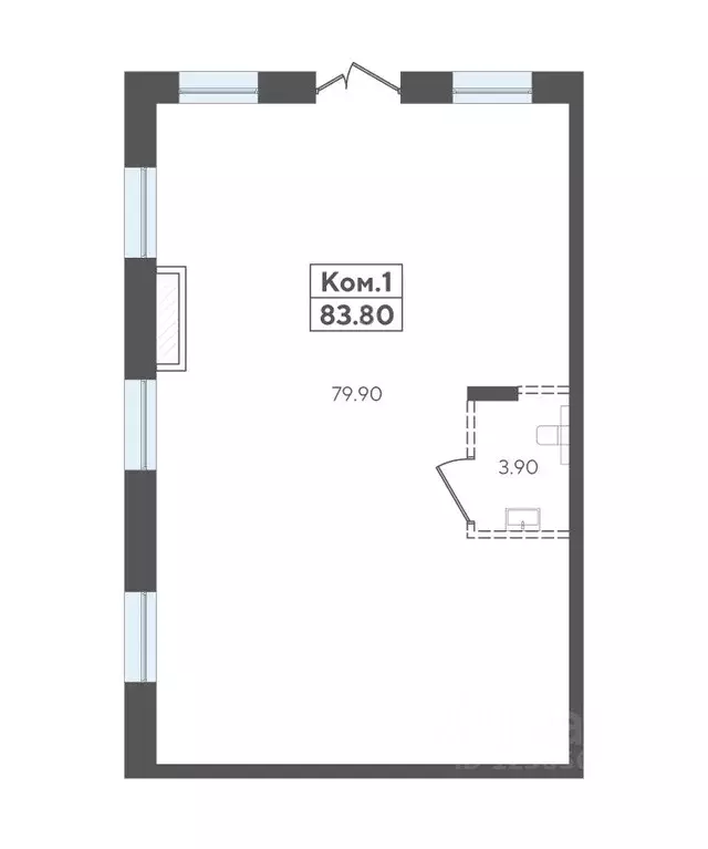 Торговая площадь в Татарстан, Казань Астрономическая ул., 2/45 (84 м) - Фото 1