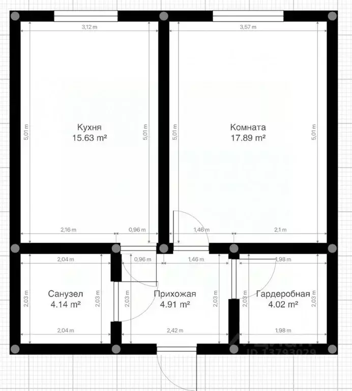 1-к кв. Кабардино-Балкария, Нальчик ул. Тарчокова, 35 (45.1 м) - Фото 1
