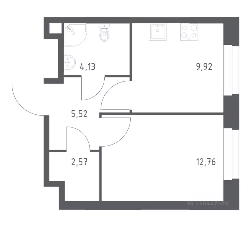 1-к кв. Москва д. Столбово, Эко Бунино жилой комплекс, 13 (34.9 м) - Фото 1