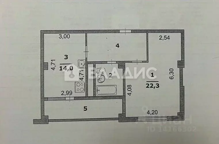 1-к кв. Белгородская область, Белгород ул. Костюкова, 11В (58.9 м) - Фото 2