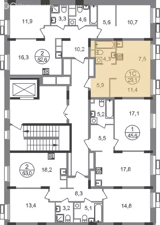 Квартира-студия: посёлок городского типа Заречье, жилой комплекс ... - Фото 2