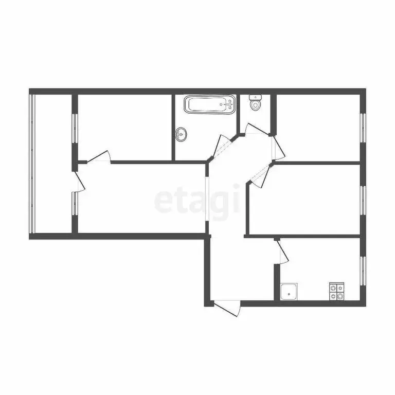 4-комнатная квартира: Тула, улица Пузакова, 58 (79 м) - Фото 1