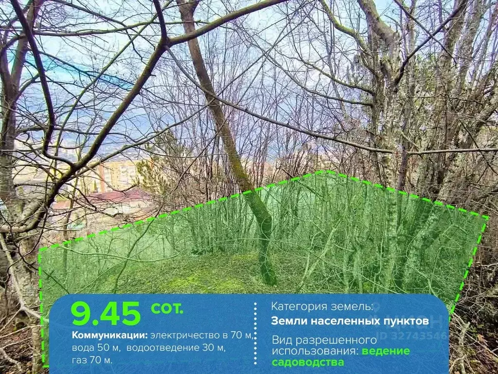 Участок в Крым, Ялта муниципальный округ, Виноградное пгт  (9.45 сот.) - Фото 1