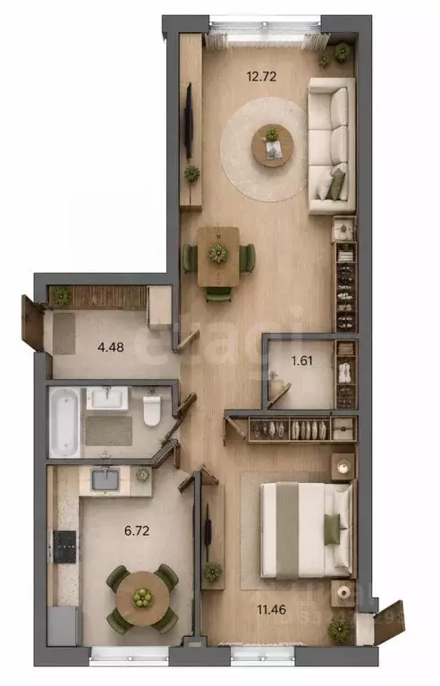 2-к кв. Пермский край, Кунгур ул. Ленина, 56 (42.0 м) - Фото 2