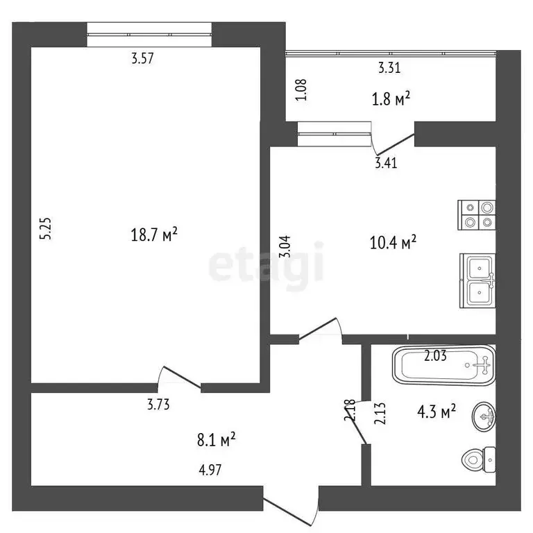 1-комнатная квартира: Калининград, Брусничная улица, 3А (41.5 м) - Фото 1
