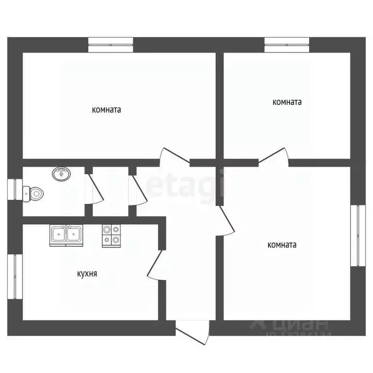 3-к кв. Вологодская область, Великий Устюг пер. Чехова, 53 (53.2 м) - Фото 1