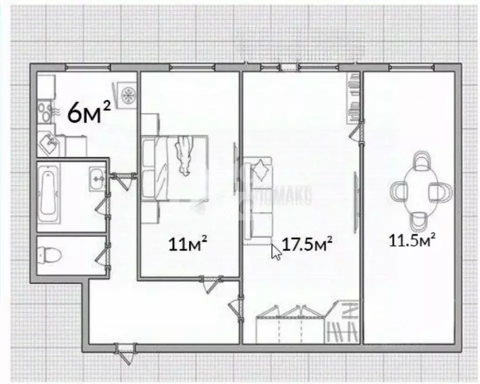3-к кв. Московская область, Наро-Фоминский городской округ, Калининец ... - Фото 2