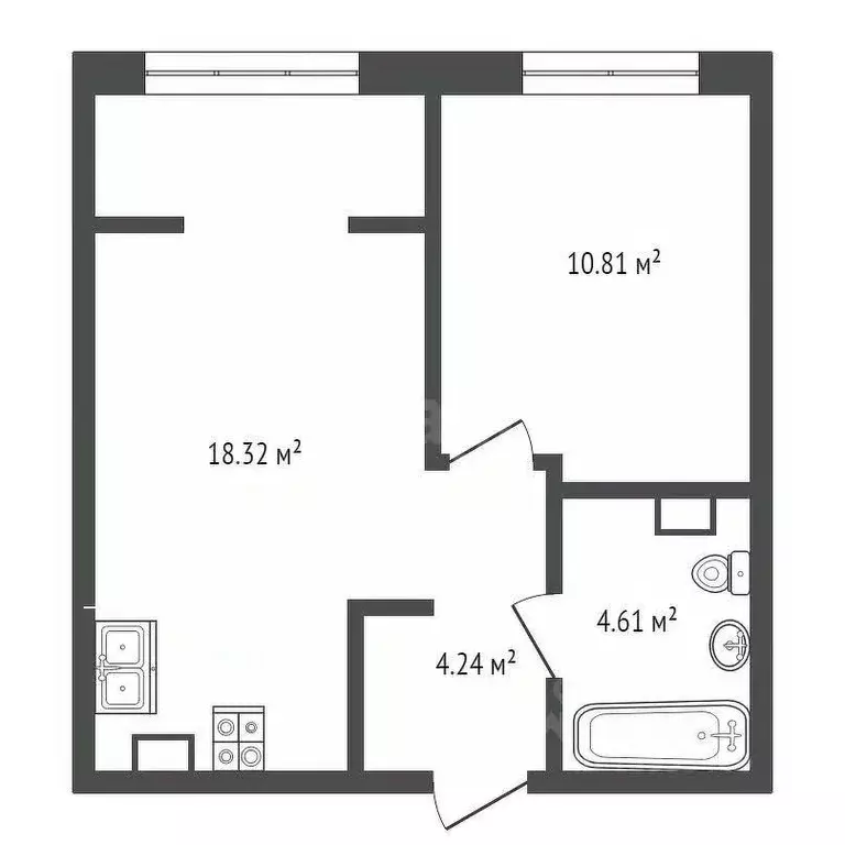 1-к кв. Тюменская область, Тюмень ул. Газовиков, 73к4 (37.98 м) - Фото 0