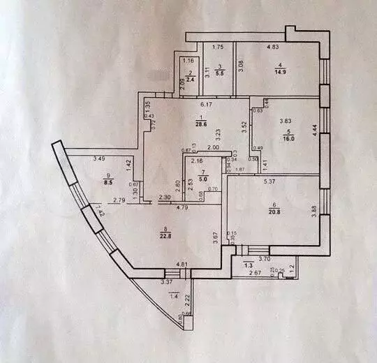 4-к. квартира, 124,5 м, 3/17 эт. - Фото 0