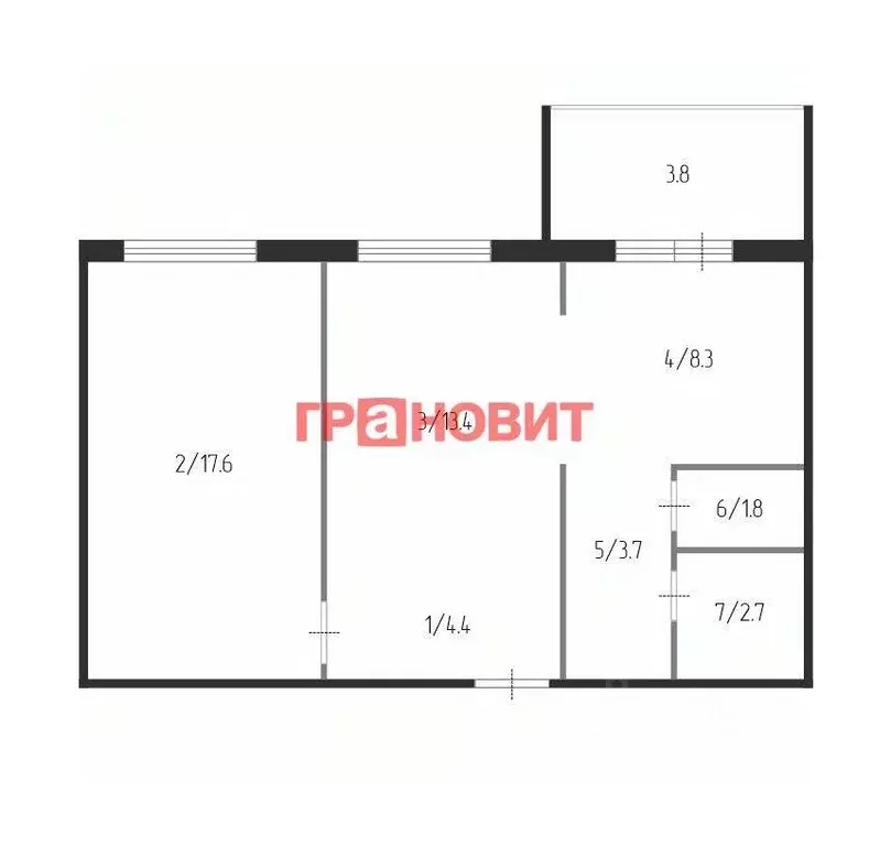 2-к кв. Новосибирская область, Новосибирск Колхидская ул., 6 (52.1 м) - Фото 1