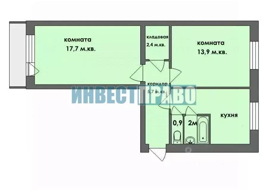 2-к кв. Московская область, Химки Фирсановка мкр, Речная ул., 10 (44.5 ... - Фото 2