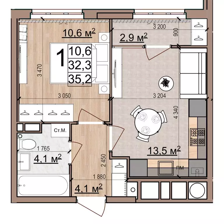 1-комнатная квартира: Рязань, район Кальное, жилой комплекс Еврокласс ... - Фото 1