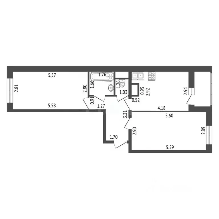 2-к кв. Ленинградская область, Мурино Всеволожский район, Новая ул., ... - Фото 1