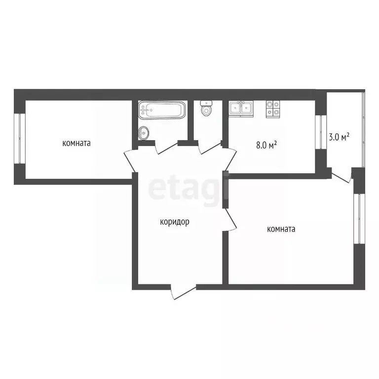 2-к кв. Саратовская область, Балашов ул. Карла Маркса, 85 (47.0 м) - Фото 1
