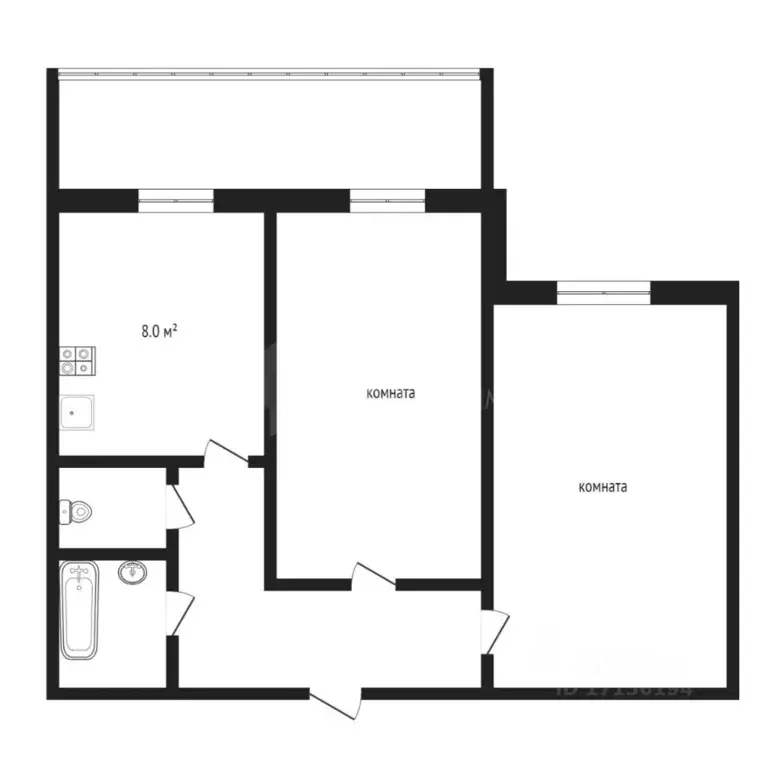 2-к кв. Тюменская область, Тюмень ул. Максима Горького, 23А (46.0 м) - Фото 1