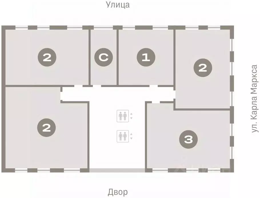 2-к кв. Курганская область, Курган Центральный жилрайон, Дом Кино ... - Фото 2