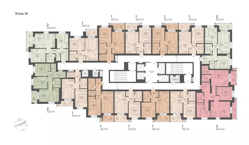 3-комнатная квартира: Волгоград, Трёхгорная улица, 27 (84 м) - Фото 2