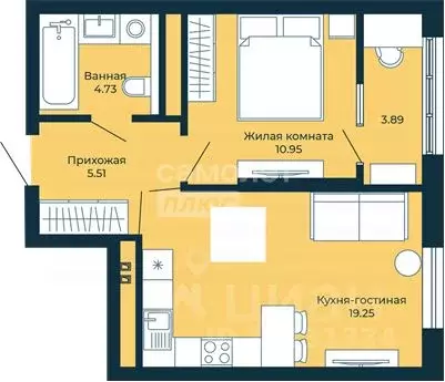 1-к кв. Свердловская область, Екатеринбург бул. Владимира Белоглазова, ... - Фото 1