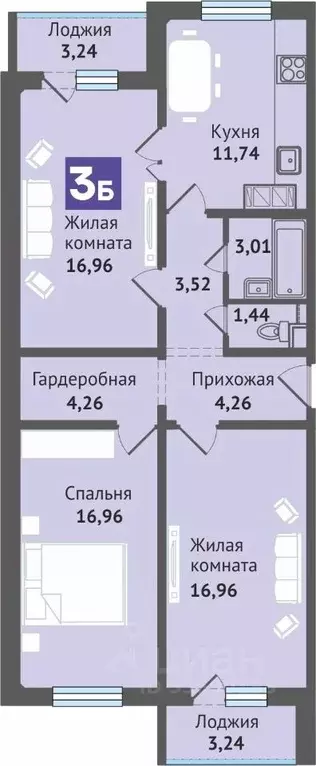 3-к кв. Марий Эл, Медведево городское поселение, Медведево пгт ул. ... - Фото 1