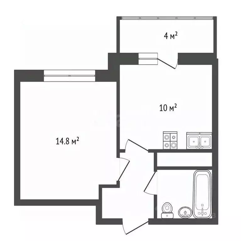 1-к кв. Санкт-Петербург ул. Плесецкая, 20к1 (32.1 м) - Фото 2