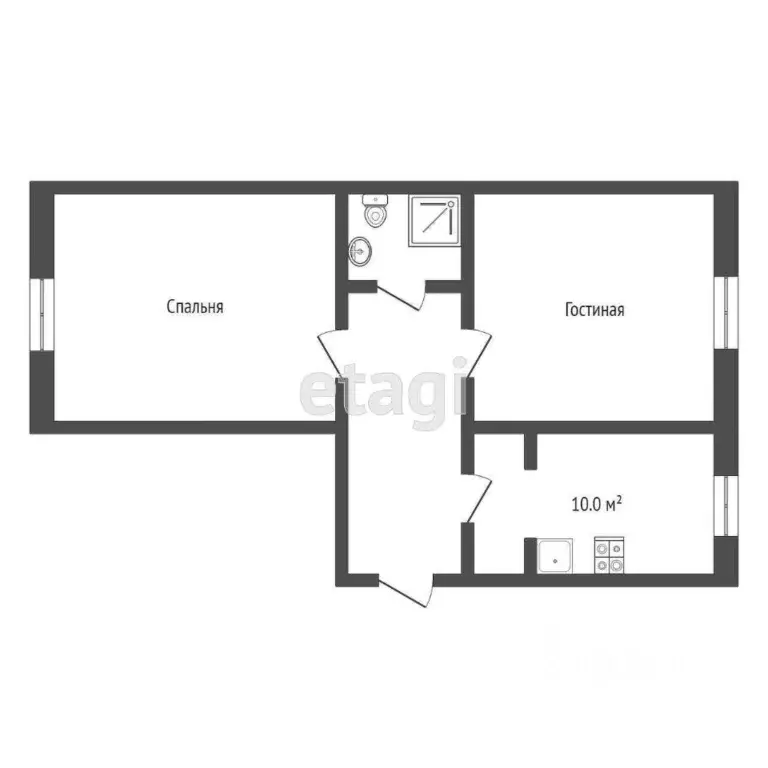2-к кв. Тюменская область, Тюмень ул. Жуковского, 30 (43.2 м) - Фото 2