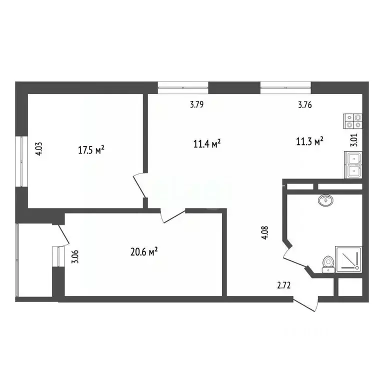 3-к кв. Московская область, Одинцово ул. Белорусская, 11 (77.0 м) - Фото 2