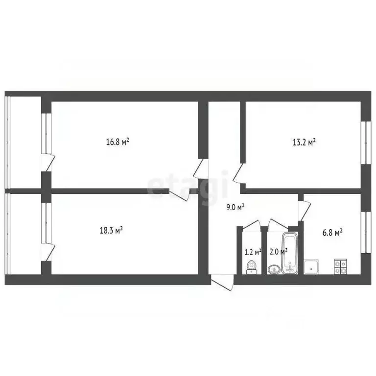 3-к кв. Краснодарский край, Темрюк ул. Ленина (58.4 м) - Фото 2