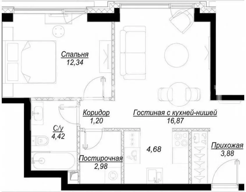 2-к кв. Москва 1-й Сетуньский проезд, 8 (47.0 м) - Фото 2