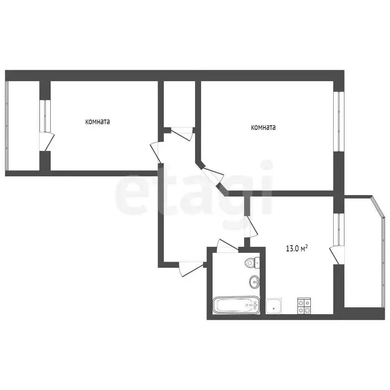 2-комнатная квартира: Саранск, Севастопольская улица, 31 (54 м) - Фото 0