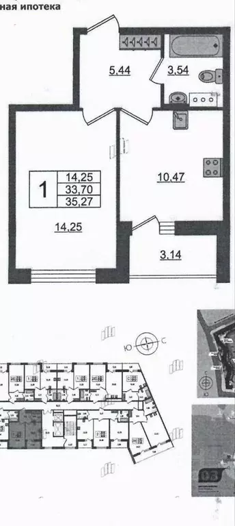 1-к кв. Санкт-Петербург ул. Чирикова, 5 (34.0 м) - Фото 0