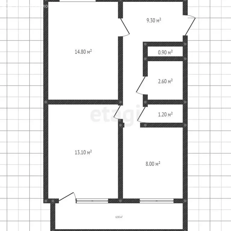 2-комнатная квартира: Салават, улица Губкина, 2А (49.9 м) - Фото 1
