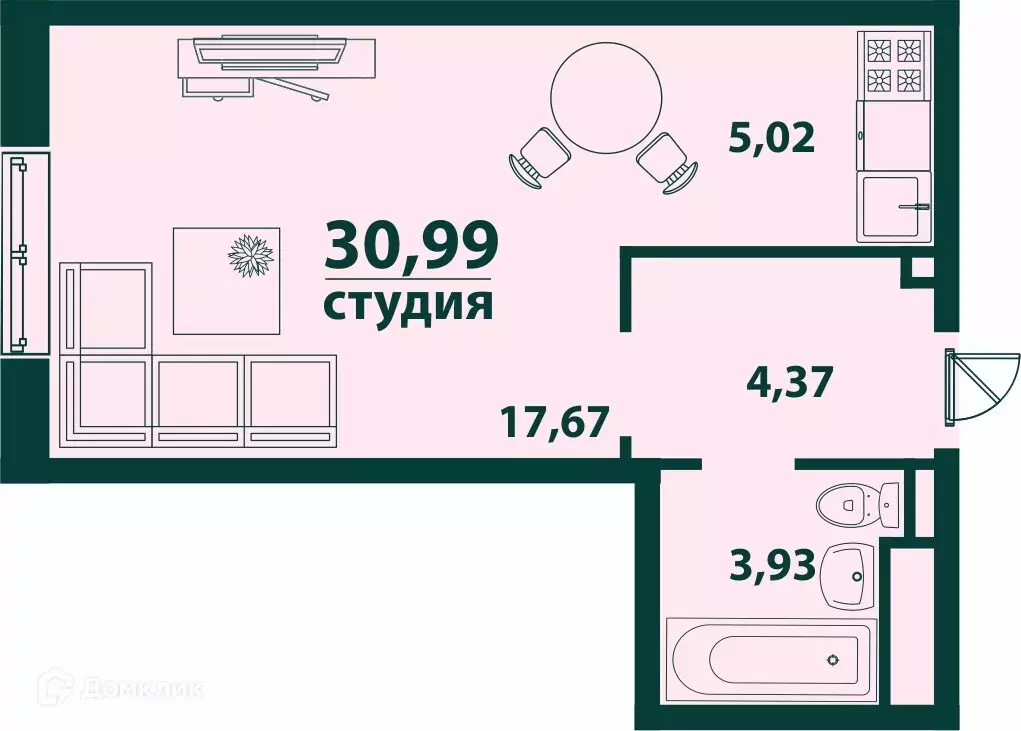 Продаётся 1-к квартира, 30.99 м - Фото 0