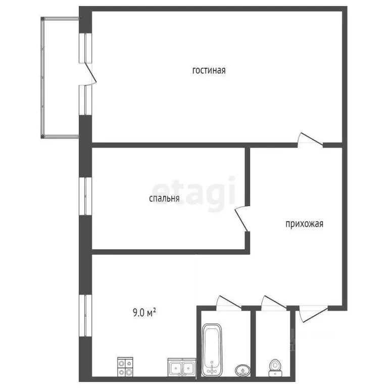 2-к кв. Московская область, Видное Советская ул., 17 (46.0 м) - Фото 1