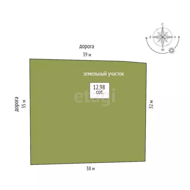 Участок в село Новолыбаево, Первомайская улица (13 м) - Фото 1