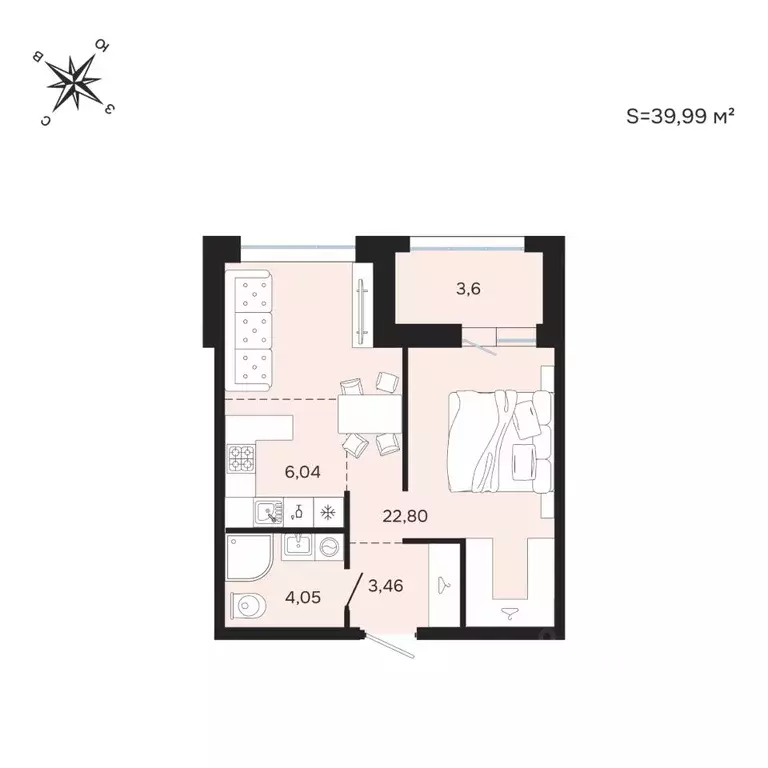 1-к кв. Карелия, Петрозаводск Береговая ул. (39.99 м) - Фото 1