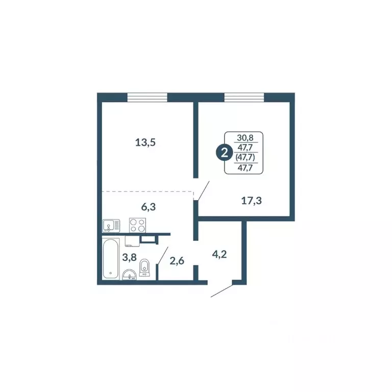 2-к кв. Кировская область, Киров ул. Анжелия Михеева, 5 (47.7 м) - Фото 1
