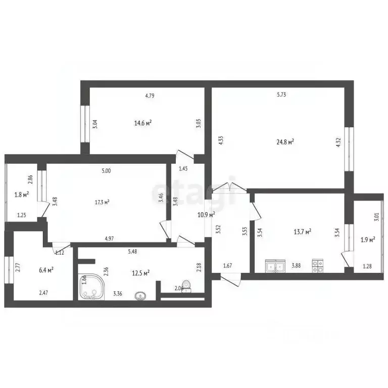 3-к кв. Башкортостан, Стерлитамак ул. Карла Маркса, 160 (100.2 м) - Фото 1