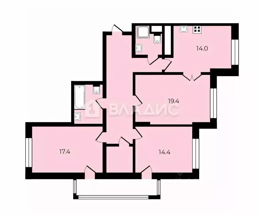 3-к кв. Москва ул. Лобачевского, 118к5 (110.0 м) - Фото 2