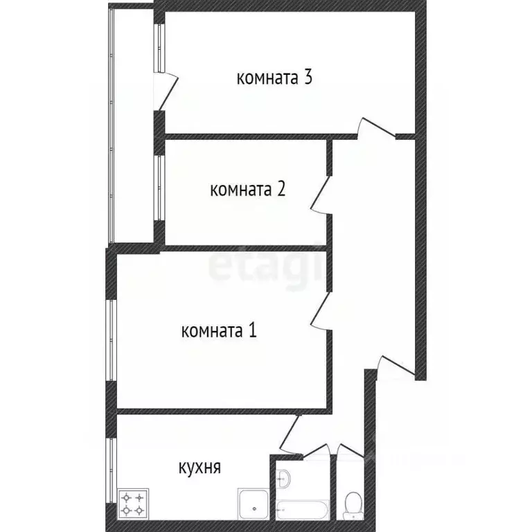 3-к кв. Вологодская область, Вологда Псковская ул., 3 (63.0 м) - Фото 2