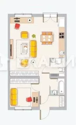 2-к. квартира, 51,6 м, 2/3 эт. - Фото 0
