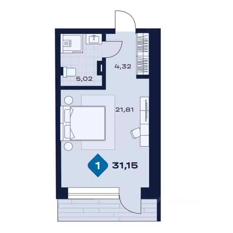 1-к кв. Свердловская область, Сысерть апарт-отель Панорама тер.,  ... - Фото 1